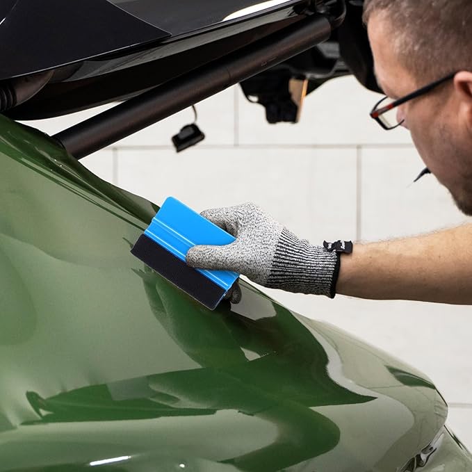 20 Pack Vinyl Wrap Squeegee 4 Inch / 6 Inch Felt Edge Squeegee Window Film Tint Squeegee Decal Applicator Scraper Tool Wallpaper Smoothing Tool with 20 PCS Black Fabric Felt