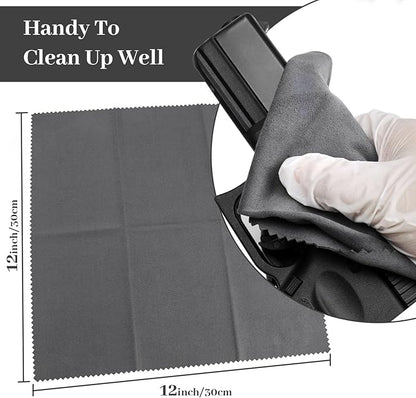 BOVPCAO 5/3 Pack Microsuede Gun Cloth - 12"x12" Gun Cleaning Cloth Lint Free - Soft and Washable Gun Cleaning Rags - Professional Gun Cleaning Supplies