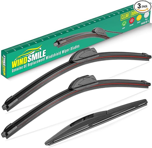 22" 19" 10" Windshield Wiper Blades Replacement for Mazda CX3 CX-3 2016 2017 2018 2019 2020 2021 Premium All Weather Front Rear Wipers Set - OEM Quality (Pack of 3)