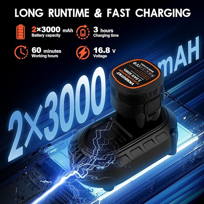 Brushless Cordless Polisher, 2 Variable Speed Mini Buffer Polisher (0-500/0-3000 RPM), 2Pcs 3.0Ah Batteries, 1/2/3" Backing Pads, 52 Accessories, Small Sander for Car Detailing/Buffing/Sanding/Waxing