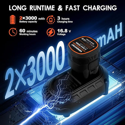 Brushless Cordless Polisher, 2 Variable Speed Mini Buffer Polisher (0-500/0-3000 RPM), 2Pcs 3.0Ah Batteries, 1/2/3" Backing Pads, 52 Accessories, Small Sander for Car Detailing/Buffing/Sanding/Waxing