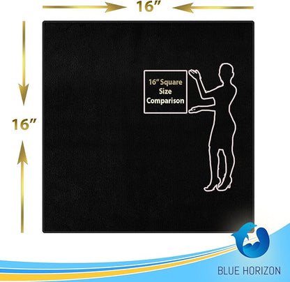 Blue Horizon Microfiber Cleaning Towels, Pack of 24, Ultra Soft Plush Washcloth, All Purpose Premium Microfiber Detailing Cleaning Cloths Shop Towels (16" x 16", Black)