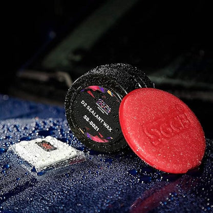 SGCB Pro Auto Care Synthetic D2 Sealant Wax Kit of 4, Brazilian Carnauba Cleaner Wax Paste, Resin Enriched Natural Hard Wax, Wax Waterproof Detailing Protection Used to resist surface contaminants