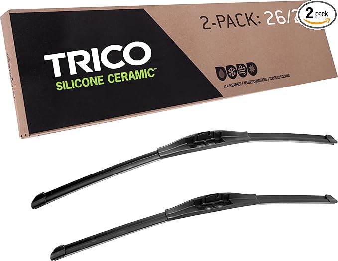 TRICO Silicone Ceramic Automotive Replacement Windshield Wiper Blade, Ceramic Coated Silicone Super Premium All Weather includes 26 inch & 24 inch Beam blades for Select Sprinter Models (90-2624)