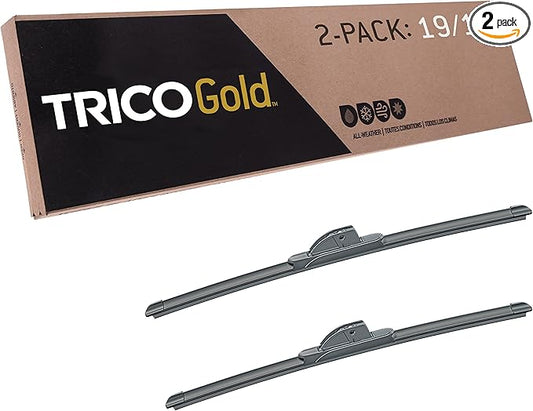 TRICO Gold® 19 & 18 Inch Pack of 2 Automotive Replacement Windshield Wiper Blades for My Car (18-1918), Easy DIY Install & Superior Road Visibility