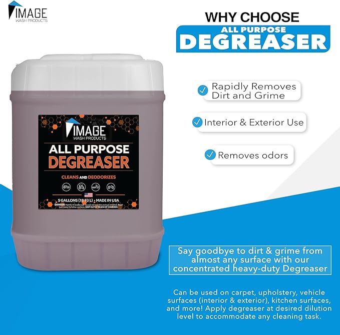 Image Wash Products All Purpose Foaming Degreaser - 5 Gal. - Works On Interior/Exterior Surfaces - Engine Bay Cleaner/Car Interior Cleaner/Tire Degreaser - Heavy Duty