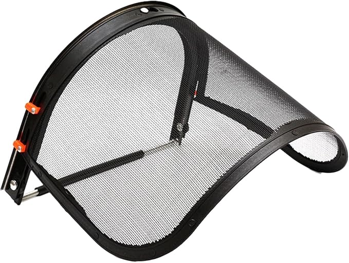 Face Shield and Bracket Combo Steel Wire Visor for Hard Hat Protector when You Are Trimming Garden or Logging Black Accessories