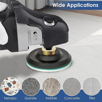 ZYZLE Diamond Polishing/Sanding Pads Wet/Dry 50-10000 Grit for Marble, Countertop, Quartz, Tile, Granite, Concrete, Stone - for Drill Grinder Polishers (5 INCH)