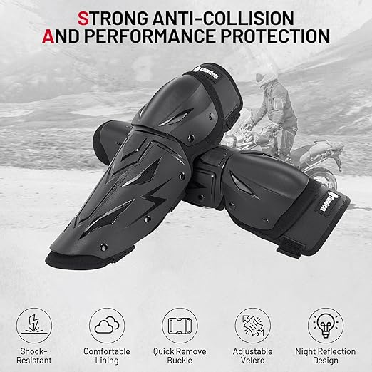 Tanden Motorcycle Knee Pads for Men Knee and Shin Guards, Motorcycle Leg Protection Armor Motocross Knee Guards Dirt Bike Pads Adjustable Crashproof Adults Protective Gear