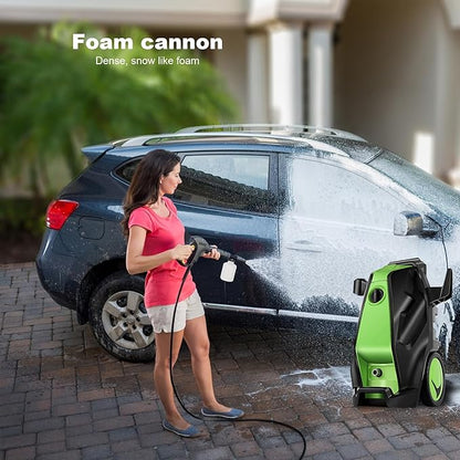 5000PSI Pressure Washer with 33FT Hose Power Washers Powered Professional High Pressure Washer Machine, Foam Cannon, 4 Tips, powerwashers for Home Cars, DGreen