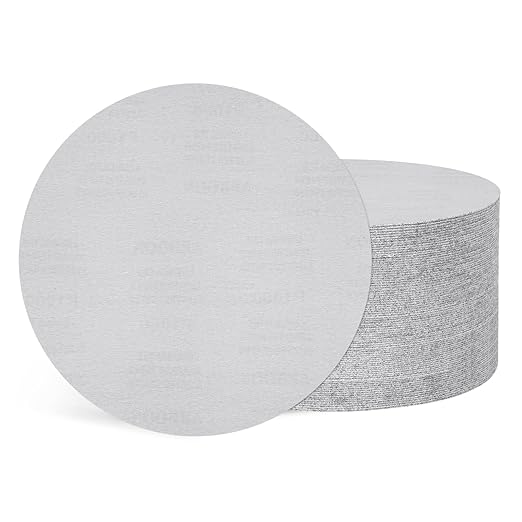 Kozelo 50 Pcs Sanding Discs 11 Inch 1000 Grit Hook and Loop Random Orbital Sandpapers Suitable for Drywall Sander Wood Metal Furniture, White