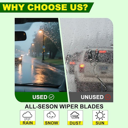 OEM Quality 24in + 18in Premium All-Season Windshield Wiper Blades for Original Equipment Replacement(Set of 2)