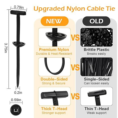 Upgrade Nylon Universal Cable Tie Buckle with Clear Storage Box – Cable Tie Buckle Zip Tie Clips for Car Fender, Engine Cover, Mudguard Fastener, Automotive Replacement Screw Fixing, 100PCS