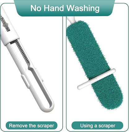 Microfiber Duster, Feather Duster, Dusters for Cleaning, Washable Dusters with Reusable Microfiber Head, Feather Dusters for Cleaning Cobweb, Blinds, Furniture, Cars-Green