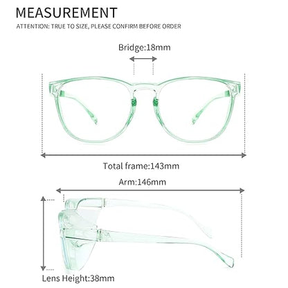 Alsenor Safety Glasses Anti Fog Goggles Protective Eyewear Blue Light Blocking Anti Dust UV Protection Glasses For Men Women (2 Pack (Pink + Jade))