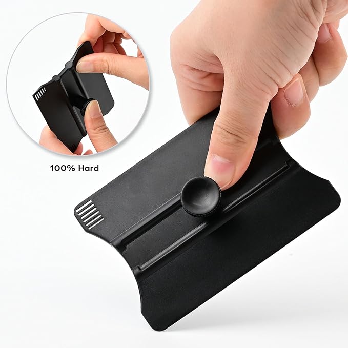 NEWISHTOOL Vinyl Wrap Squeegee with Blade Guide Cut Line and Handle Grip, 2 PCS Wing Shaped Squeegee Smooth Hard Card Scraper for Sign Making, Window Tinting and Precise Distance Cutting