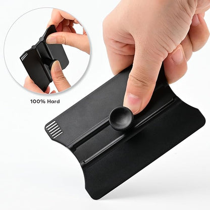 NEWISHTOOL Vinyl Wrap Squeegee with Blade Guide Cut Line and Handle Grip, 2 PCS Wing Shaped Squeegee Smooth Hard Card Scraper for Sign Making, Window Tinting and Precise Distance Cutting