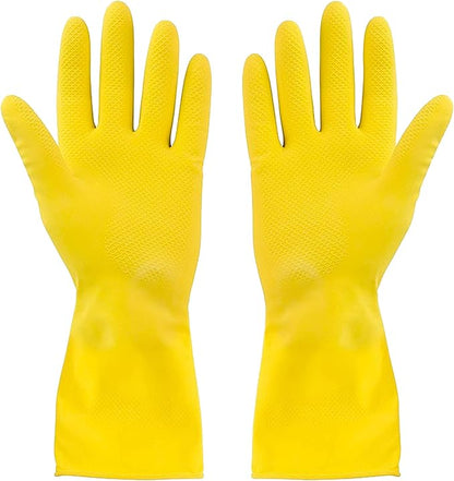 SteadMax 3/6 Pairs Cleaning Gloves, Reusable Natural Rubber Dish Gloves, Non-Slip Gloves for Kitchen and Household