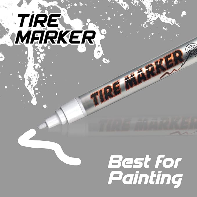 MC MOTOPARTS Permanent Color Tire Pen Marker Lettering Paint Drawing Tool Automotive Motorcycle Care 1 piece (White)