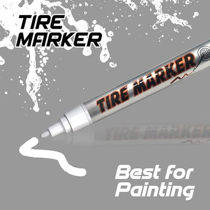 MC MOTOPARTS Permanent Color Tire Pen Marker Lettering Paint Drawing Tool Automotive Motorcycle Care 1 piece (White)