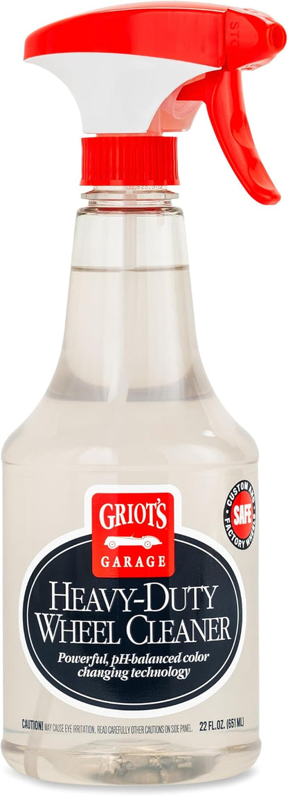 Griot's Garage Heavy-Duty Wheel Cleaner for All Wheel Finishes, Breaks Down and Removes Stubborn Brake Dust and Grime, PH Balanced, Non-Acidic, 10973, 22oz