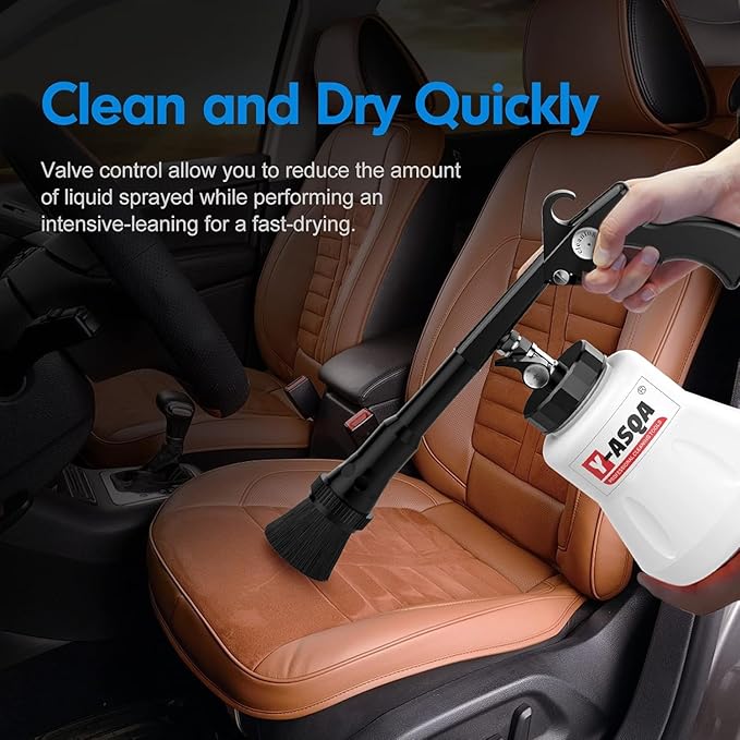 Y-ASQA Car Cleaning Gun Professional Deep Stain Removal air Pulse car Detail Thicken Cleaner Gun for Upholstery Carpet seat Canopy Interior Detailing Cleaning Kit
