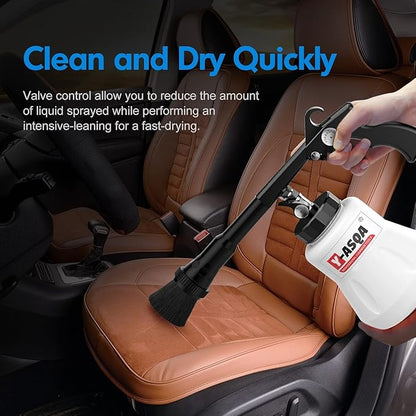 Y-ASQA Car Cleaning Gun Professional Deep Stain Removal air Pulse car Detail Thicken Cleaner Gun for Upholstery Carpet seat Canopy Interior Detailing Cleaning Kit