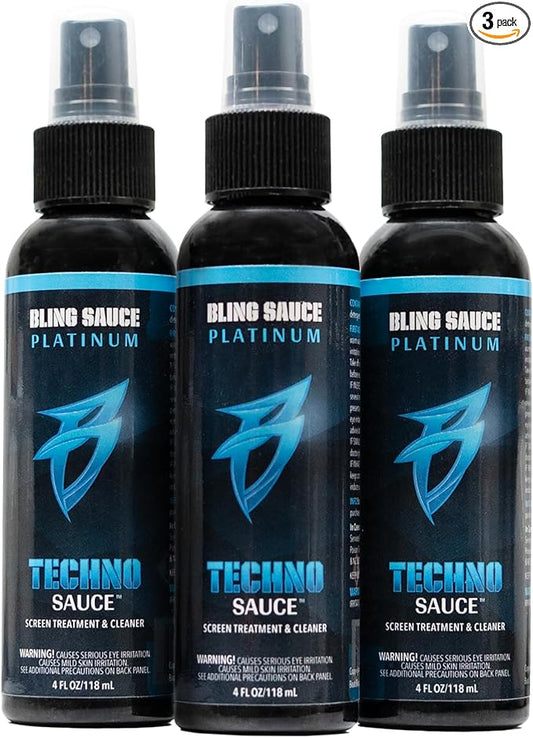 Bling Sauce Techno Sauce 3-Pack, Electronics Screen Cleaner & Treatment, 4oz Each