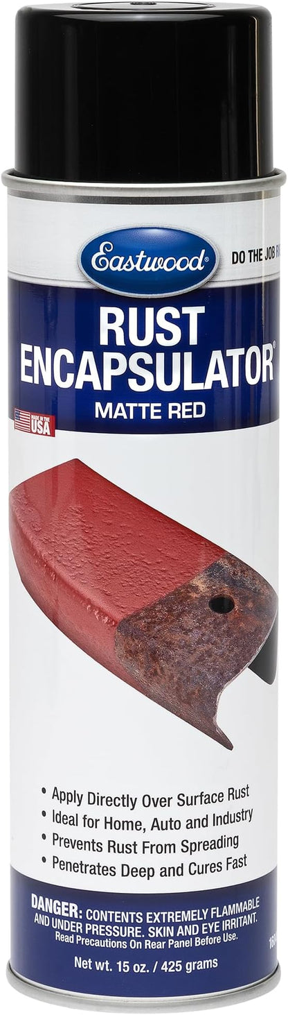 Eastwood Satin Red Rust Encapsulator 15 oz Aerosol Prevents Rust Corrosion Epoxy Fortified Low VOC Formula