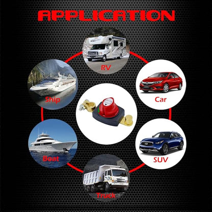 Ampper Top Post Battery Disconnect Switch 12V - 48V, Marine Battery Switch Disconnect Power Cut Shut Off for Car, RV and Boat (Negative, On/Off)