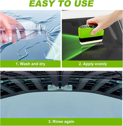 GHENGUA Oil-Free Car Glass Brushes, 2.0 Upgrade Clearvision Car Windshield Cleaner,Oil Film Cleaning Brush for Cars Window, Clearvision Cars Windshield Cleaner Tool, Prevents Rain and Fog (1SET)