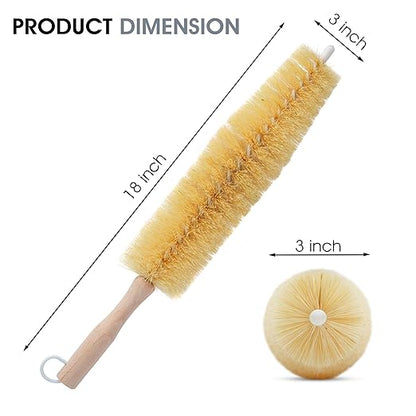 Nanoskin 2-Pack Ultra-Efficient 17" Long Spoke, Wheel, and Engine Detailing Brushes with Rust Proof Plastic Coated Wire - Flexible, Scratch-Free Bristles, Deep Cleaning for Cars, Trucks, Motorcycles