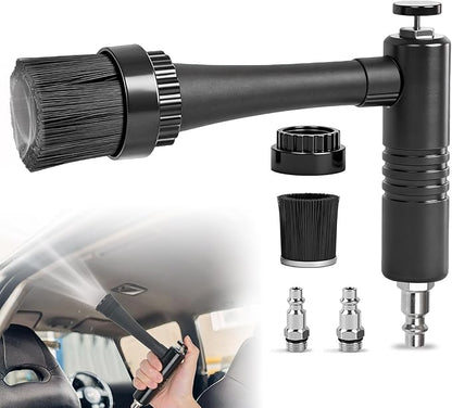 Senduzll Tornado Car Cleaning Gun, Dry Car Detailing Tools, Aluminum Alloy Bearing Nozzlefor, Car Quickly Blasts Dirt and Dust Works with Air Compressor (Gray)