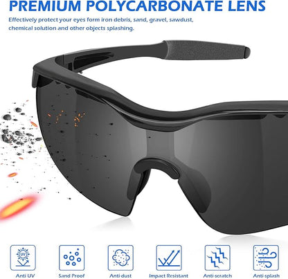 OXG 12 Pack Anti Fog Safety Glasses for Men, ANSI Z87.1 Safety Goggles Impact Scratch Resistant Eye Protection for Work
