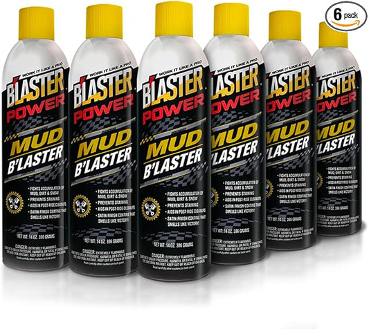 B’laster Mud Defender Spray – Power B’laster for Off-Road Vehicles – Non-Stick Barrier Helps Prevent Mud Buildup, Speeds Up Cleanup, Detailing Supplies for UTVs, ATVs & More – 15oz (Case of 6)
