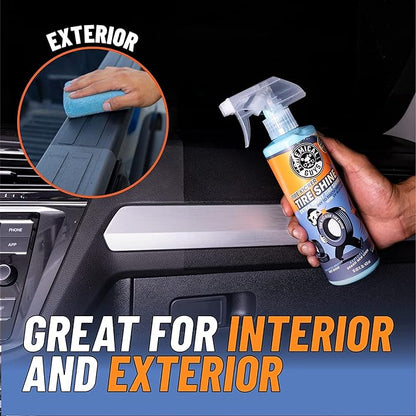 Chemical Guys Tire Kicker Sprayable Extra Glossy Tire Shine Spray, Dry-to-Touch Dressing - Restores Wet Look to Rubber, Vinyl, and Plastic, Safe for Cars, Trucks, Motorcycles, RVs, and More - 16 oz