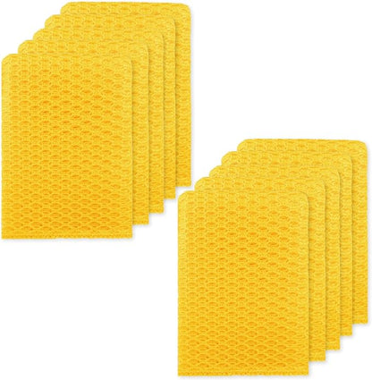 Basic Dish Wash Net (10Pcs) - All Purpose, Non-Scratch, Heavy Duty Dish Scrubbers for Cleaning Dishes, Pots and Pans Color Pink (Yellow 10 Pcs)