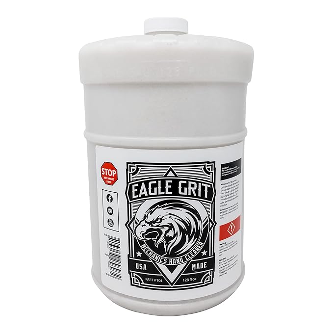 Eagle Grit Heavy Duty Industrial Hand Cleaner – USA Made Mechanic Soap – Silica-Based, Solvent-Free Hand Degreaser – Removes Grease, Oil, Paint, & More – Moisturizing, Eco-Friendly –Gallon Wall Refill