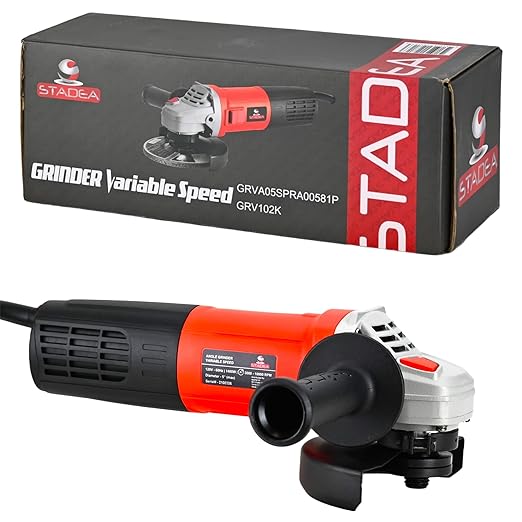 Stadea 5" Variable Speed Angle Grinder Polisher - Stone Concrete/Tile Electric Power Cutting Slow SpeedTool - 1400 W, 3000-10000 RPM