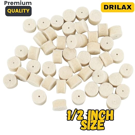 Drilax 100-Piece 1/2" Polishing & Buffing Wheel Kit with 2 Mandrels – Heavy-Duty Wheels 50% Thicker for Superior Durability – Compatible with Dremel Polishing Bits, Buffing Wheels & Jewelry Detailing