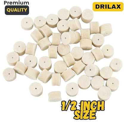 Drilax 100-Piece 1/2" Polishing & Buffing Wheel Kit with 2 Mandrels – Heavy-Duty Wheels 50% Thicker for Superior Durability – Compatible with Dremel Polishing Bits, Buffing Wheels & Jewelry Detailing