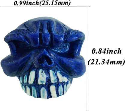 Abfer Skull Valve Caps Fun Wheel Tire Air Stem Dust Cover Cap Auto Decoration Accessories Fit Most Vehicle Car Truck Bike Motorcycle (Blue)