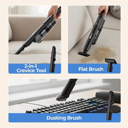 Apical Life Cordless Handheld Vacuum Cleaner, 13000Pa Strong Suction, Mini Vacuum with Charging Dock, 40 Mins Runtime, LED Light, HEPA Filter, One-Click Empty for Car Detailing and Home