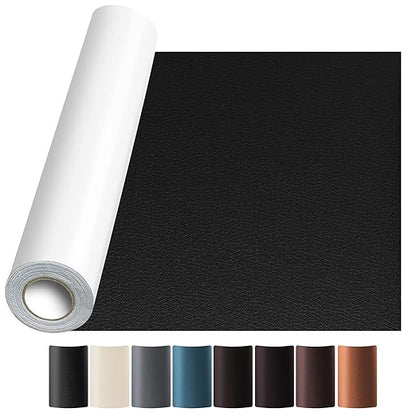 JuCheng Leather Repair Kit -Leather Repair Patch Self-Adhesive Waterproof Patch & Glue for Furniture, Car Seats, Sofa, Couch, Vinyl - Instant Fix for Tears & Scratches (Black, 3.5X79 inch)