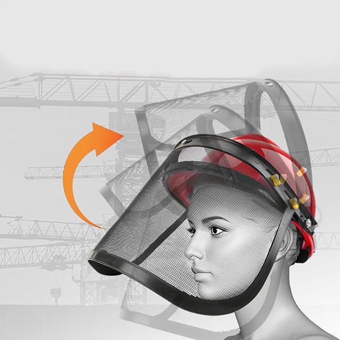 Face Shield and Bracket Combo Steel Wire Visor for Hard Hat Protector when You Are Trimming Garden or Logging Black Accessories