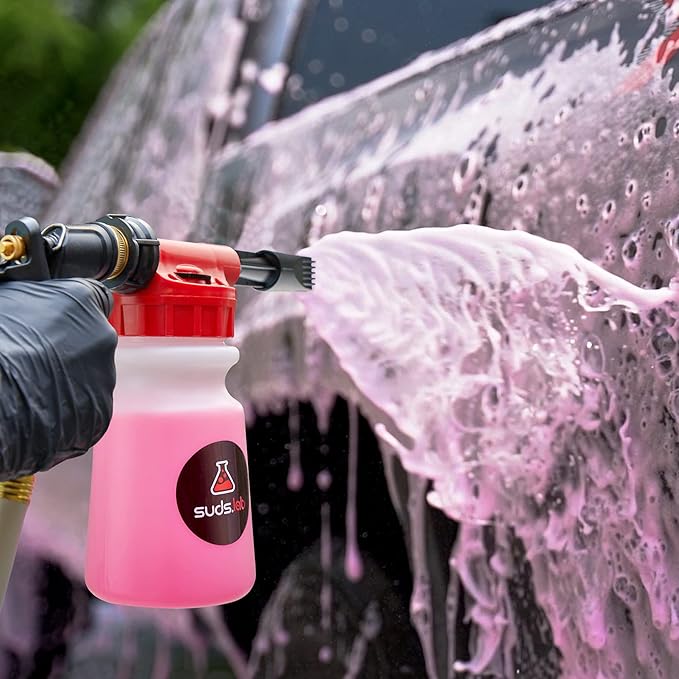 Suds Lab F3 Car Cleaning Foam Gun, Adjustable Foam Nozzle, Connect to Any Garden Hose, Clean Dirt and Dust, Home Car Washing