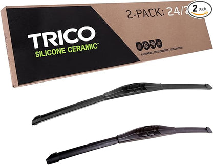 TRICO Silicone Ceramic Automotive Replacement Windshield Wiper Blade, Ceramic Coated Silicone Super Premium All Weather includes 24 inch & 21 inch Beam blades for Select Vehicle Models (90-2421)