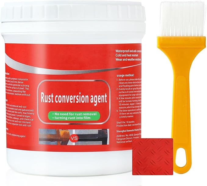 winblot Rust Conversion Agent 300g, Multi-Functional Anti-Rust Paint, Water-Based Metallic Paint, Rust Remover for Metal,Universal Anti-Rust Paint Rust Removal Conversion Agent (red)