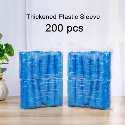 FIPASEN Disposable Oversleeves Covers, 200PCS Plastic Arm Sleeves Covers for Painting Repairing Cleaning Tattooing - Blue