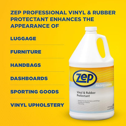 Zep Professional Vinyl and Rubber Protectant - 1 Gallon (Case of 4)- 1041479 - Resist the Effects of Harmful Ozone and UV Rays, For Boat, Seats, Upholstery